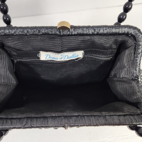 Dena of dallas vintage rafia straw beaded structured purse bag evc - Picture 6 of 16